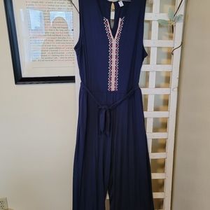 Old Navy Wide Leg Navy Jumpsuit with Torso Design